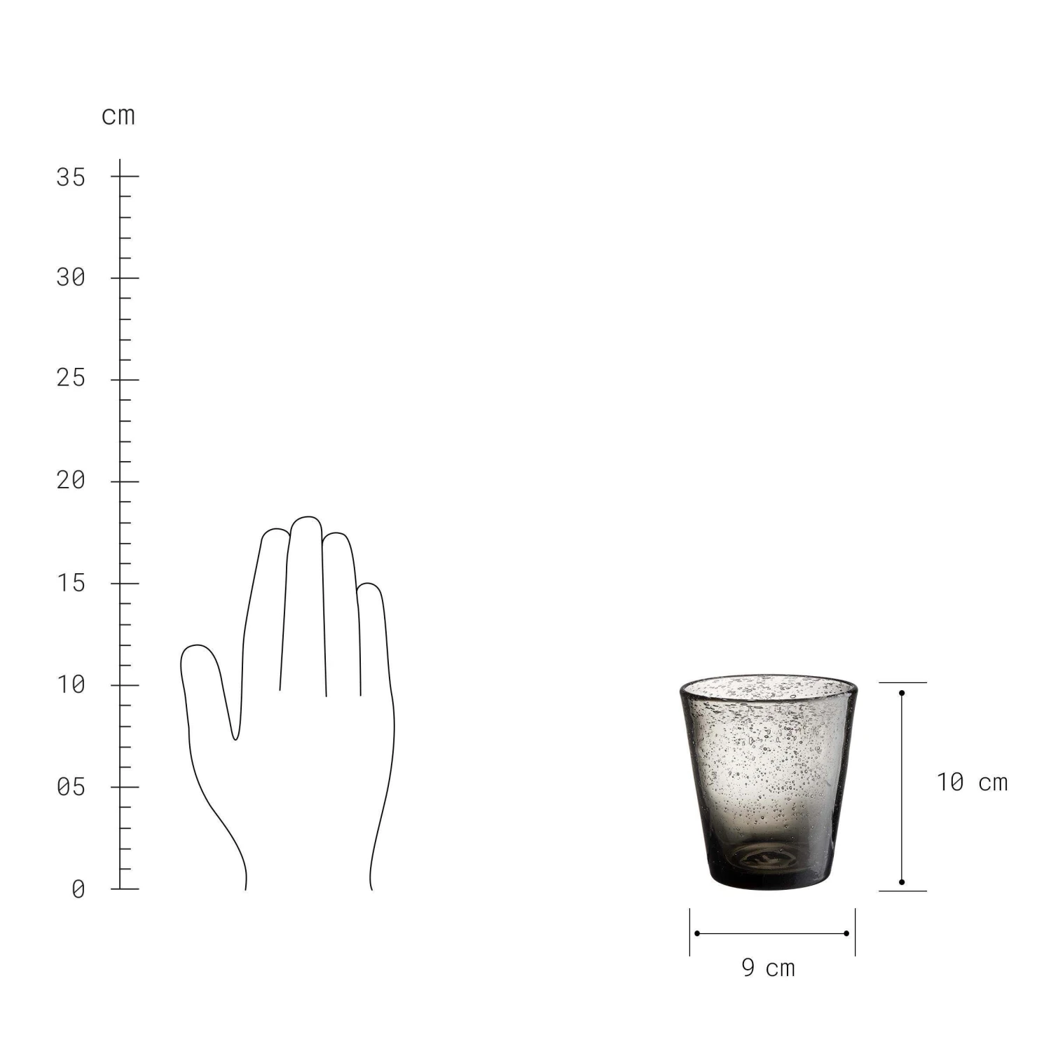 4x Gläser Mit Luftblasen 290ml WATER COLOUR In Grau 3 4x Gläser Mit Luftblasen 290ml WATER COLOUR In Grau – Bild 3