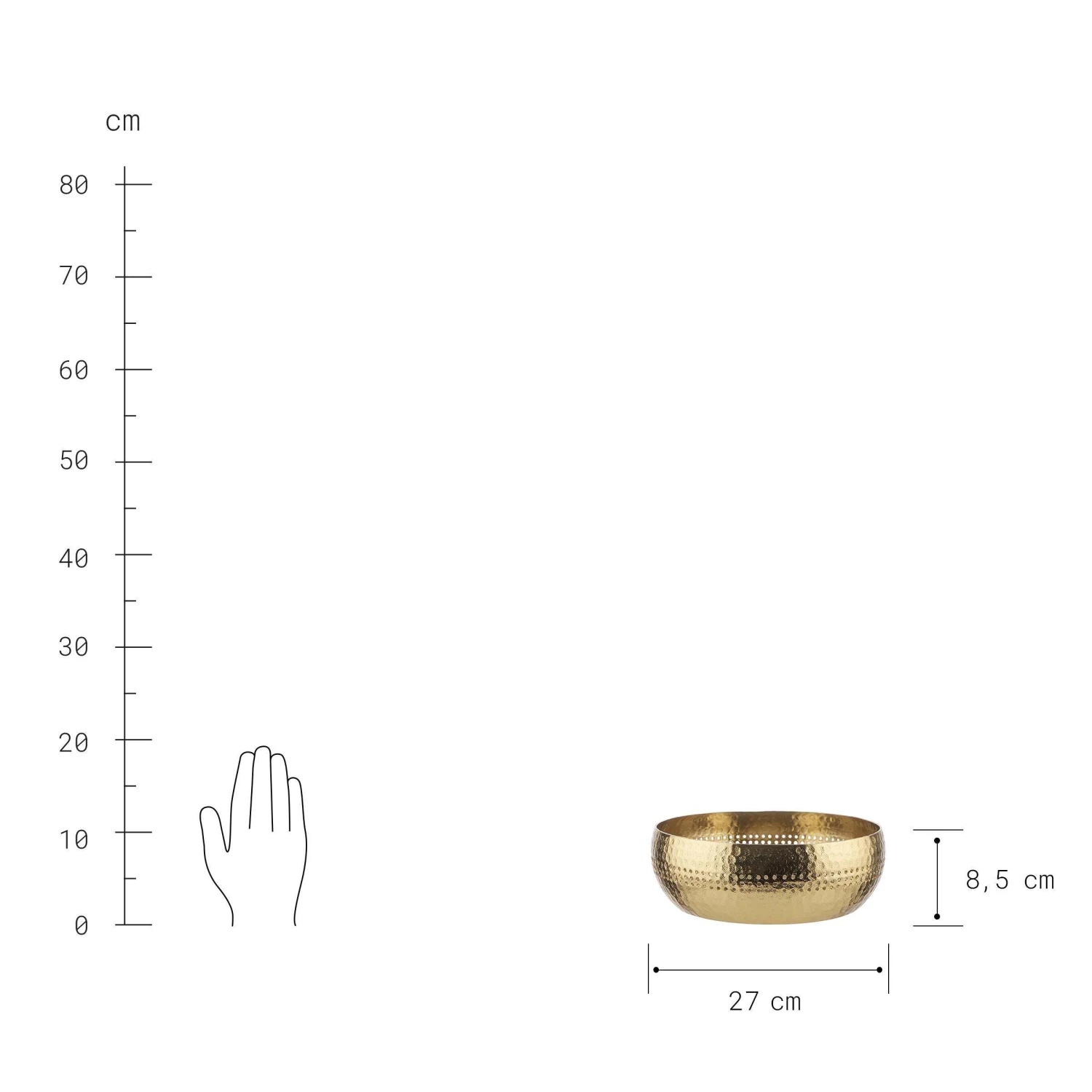 Deko-Schale Mit Lochrand Ø27cm BALI In Gold 3 Deko-Schale Mit Lochrand Ø27cm BALI In Gold – Bild 3