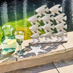 Fischschwarm Höhe 40cm SILVER NATURE In Silber 5 Fischschwarm Höhe 40cm SILVER NATURE In Silber -Butlers butlers fischschwarm hohe 40cm silver nature in silber 2