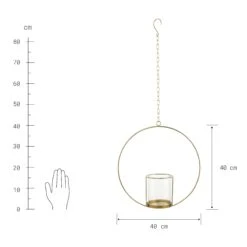 Hängedeko-Ring Mit Glaseinsatz Ø40cm LUNA In Gold -Butlers butlers hangedeko ring mit glaseinsatz o40cm luna in gold 3