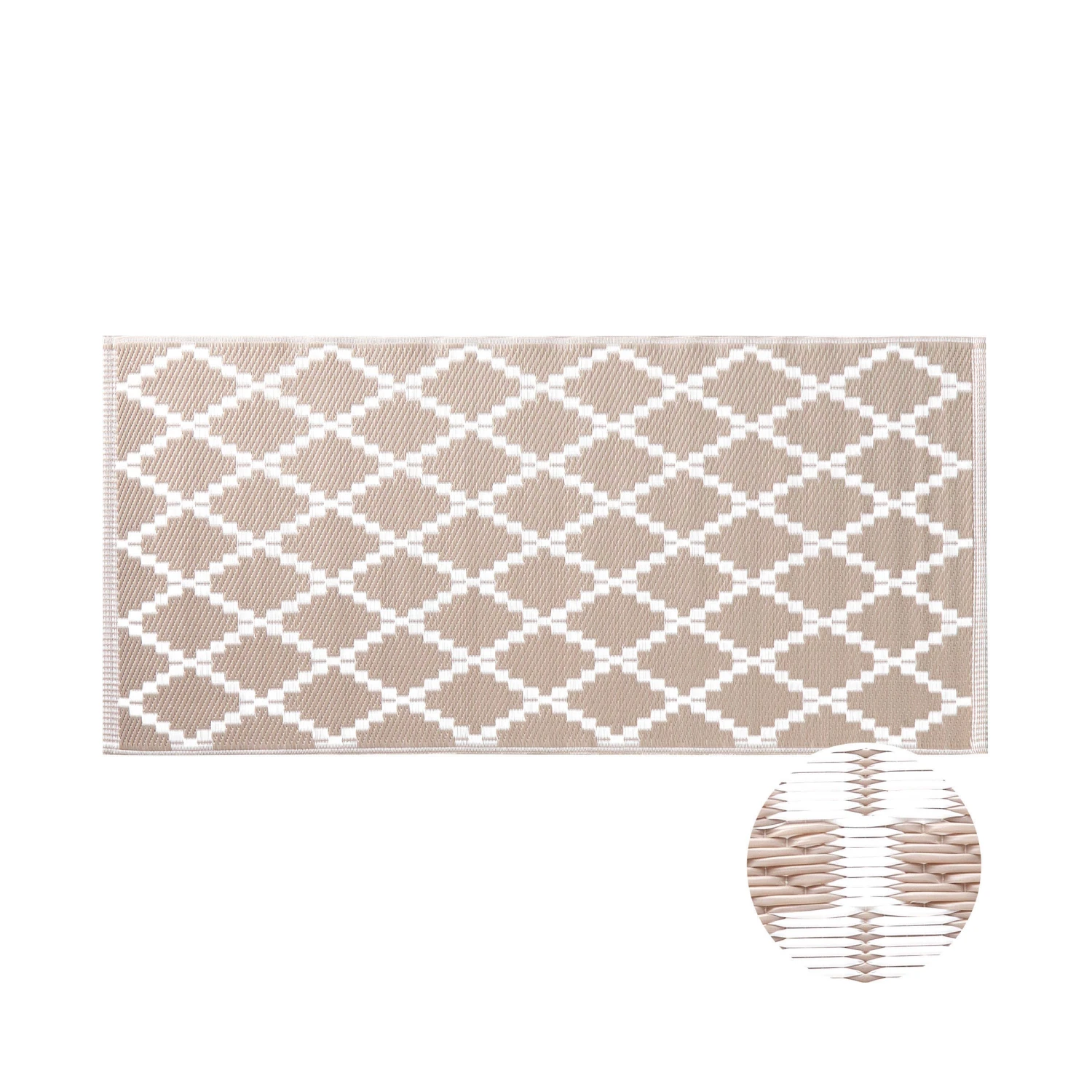 In- & Outdoor-Teppich Rauten L 140 X B 70cm COLOUR CLASH In Natur 1 In- & Outdoor-Teppich Rauten L 140 X B 70cm COLOUR CLASH In Natur