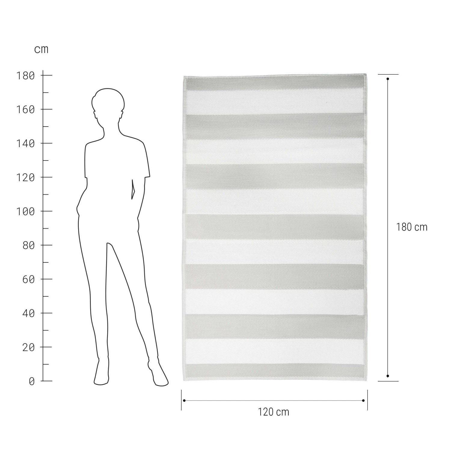 In- & Outdoor-Teppich Streifen L 180 X B 120cm COLOUR CLASH In Grau 3 In- & Outdoor-Teppich Streifen L 180 X B 120cm COLOUR CLASH In Grau – Bild 3