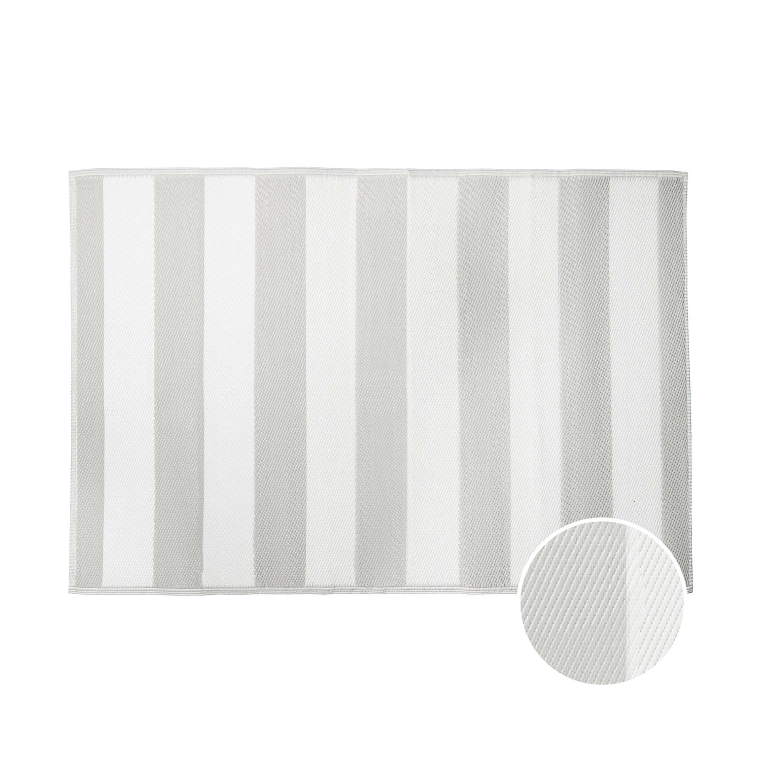 In- & Outdoor-Teppich Streifen L 180 X B 120cm COLOUR CLASH In Grau 1 In- & Outdoor-Teppich Streifen L 180 X B 120cm COLOUR CLASH In Grau