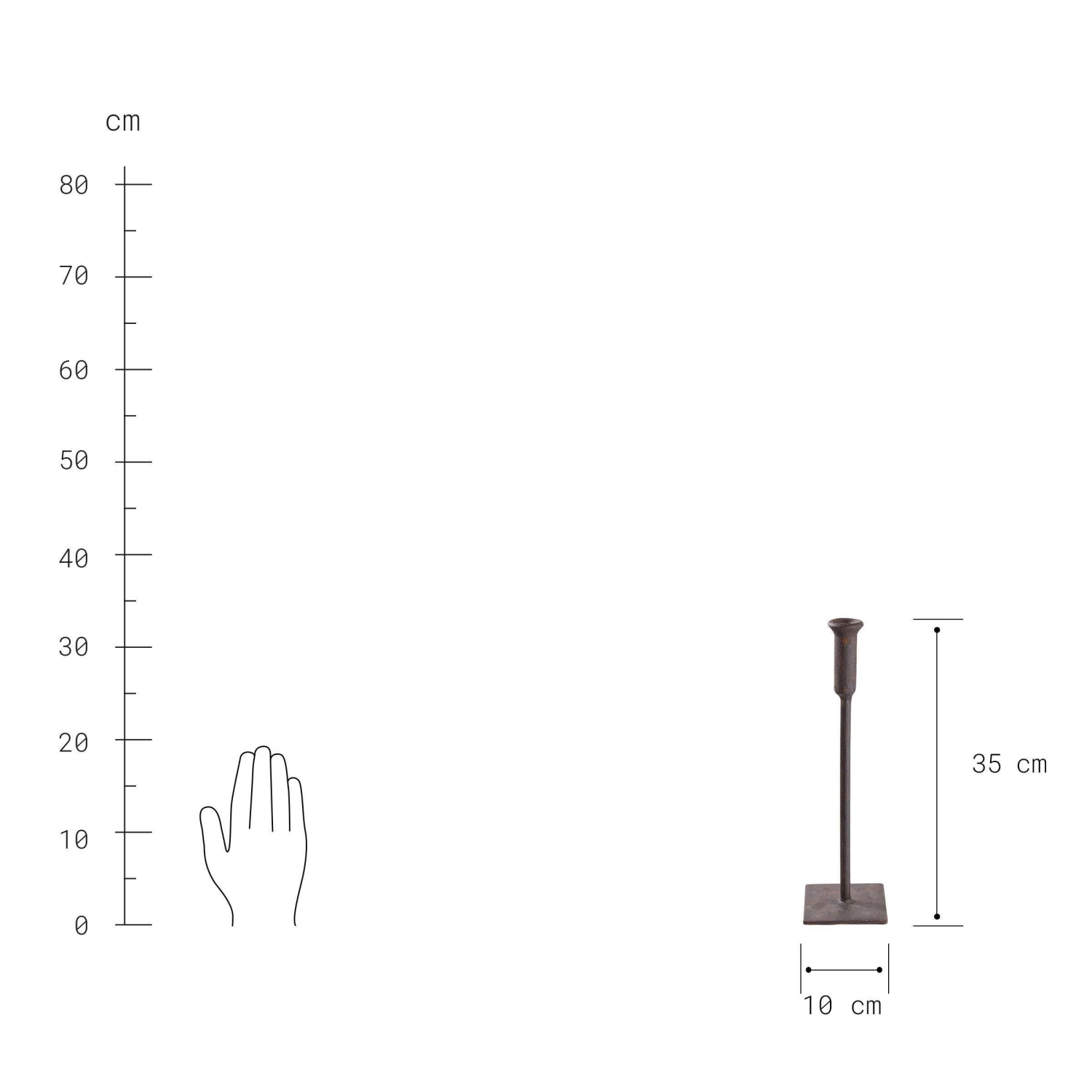Kerzenhalter Höhe 35cm RUST In Braun 3 Kerzenhalter Höhe 35cm RUST In Braun – Bild 3