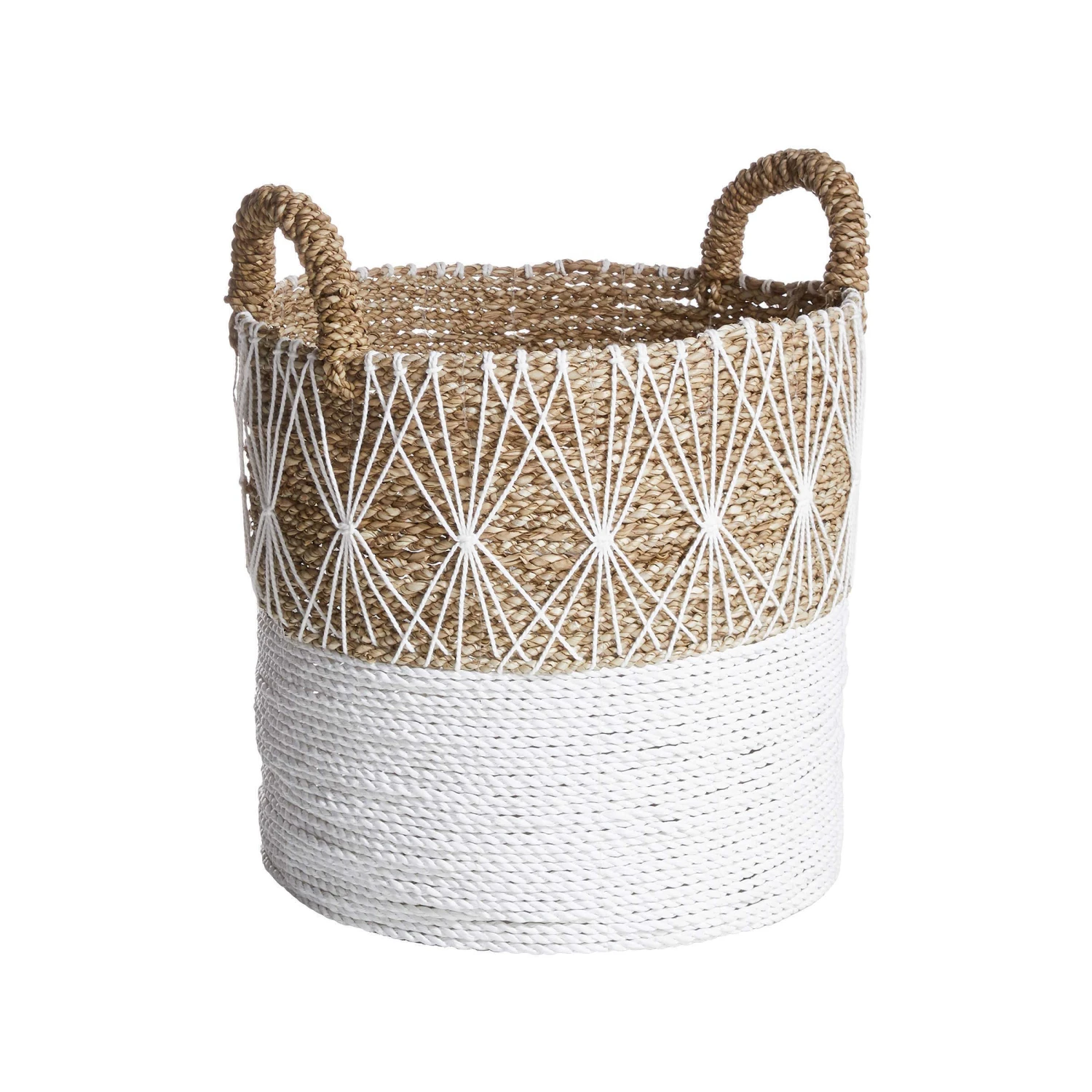 Korb Ø36cm WHITE BEACH In Natur-Weiß 1 Korb Ø36cm WHITE BEACH In Natur-Weiß
