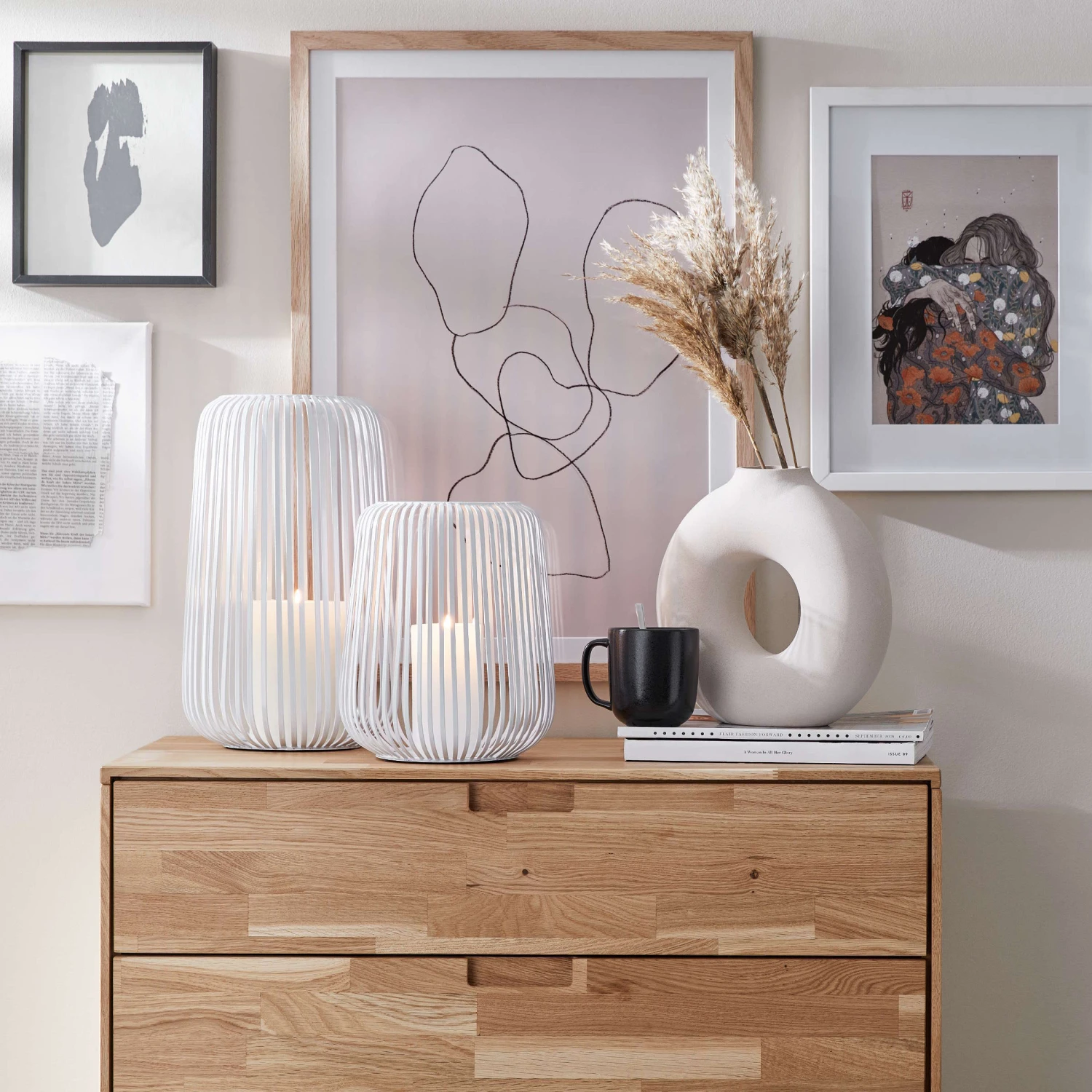 Laterne Höhe 25cm COCOON In Weiß 2 Laterne Höhe 25cm COCOON In Weiß – Bild 2