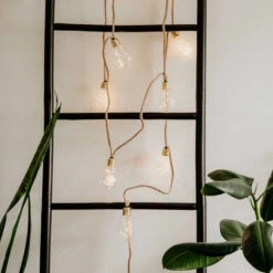 LED-Lichterkette 10 Lichter Mit Naturseil & USB-Batteriefach BULB LIGHTS In Natur -Butlers butlers led lichterkette 10 lichter mit naturseil and usb batteriefach bulb lights in natur 7