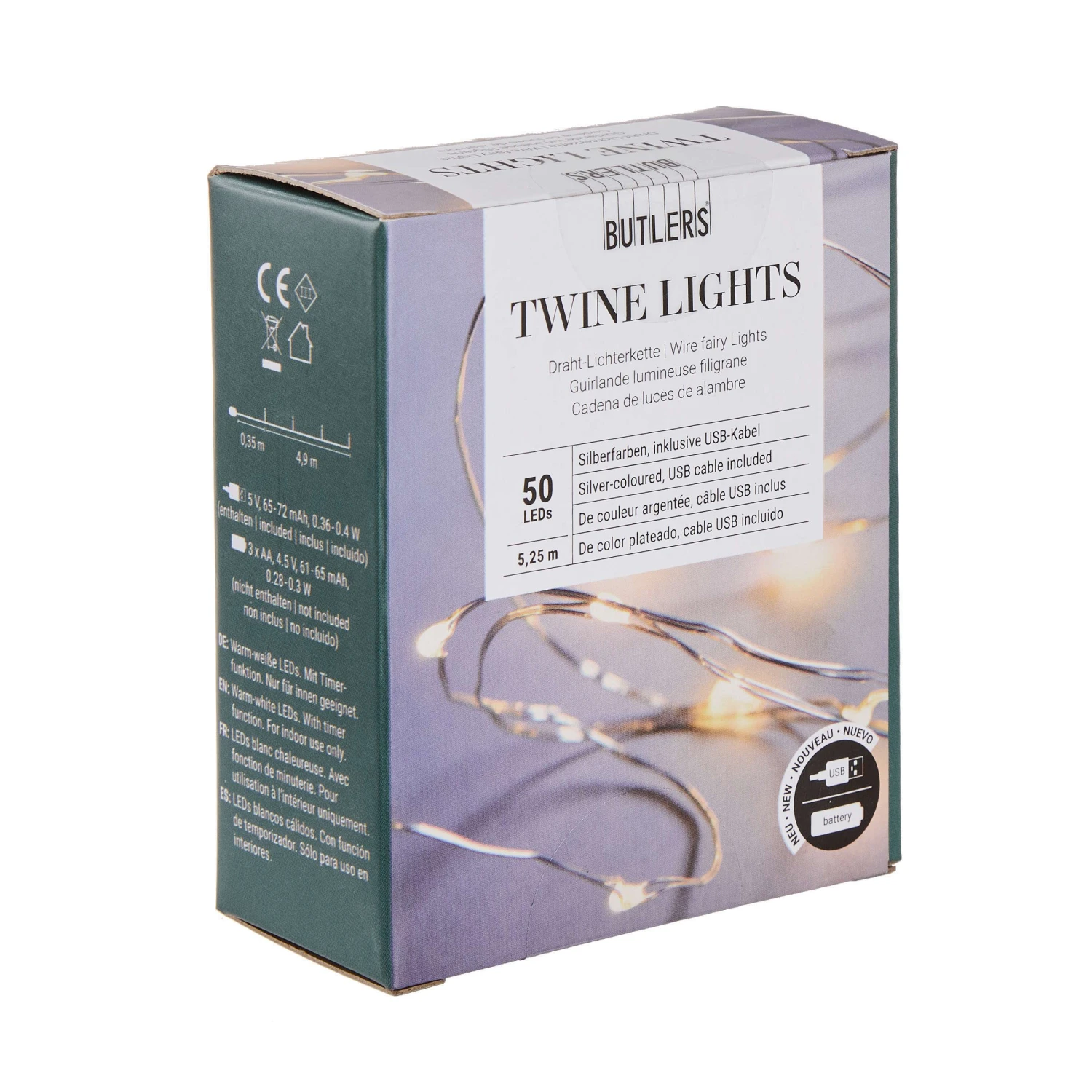LED Lichterkette 50 Lichter Mit USB-Batteriefach TWINE LIGHTS In Transparent 3 LED Lichterkette 50 Lichter Mit USB-Batteriefach TWINE LIGHTS In Transparent – Bild 3