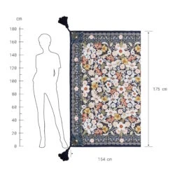 Picknickdecke L 175 X B 154cm BETWEEN FLOWERS In Dunkelblau 13 Picknickdecke L 175 X B 154cm BETWEEN FLOWERS In Dunkelblau -Butlers butlers picknickdecke l 175 x b 154cm between flowers in dunkelblau 3