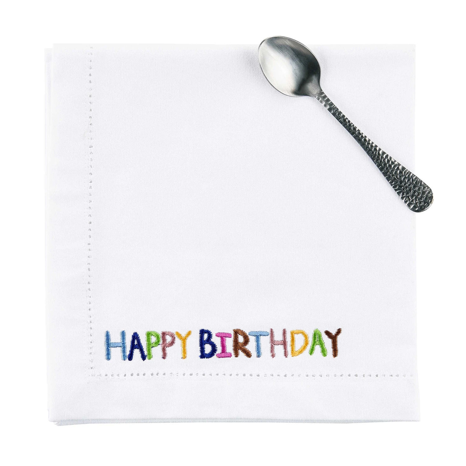 Serviette L 45 X B 45cm HAPPY BIRTHDAY In Weiß 1 Serviette L 45 X B 45cm HAPPY BIRTHDAY In Weiß